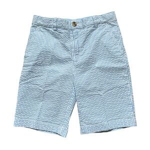 Vineyard Vines Blue Ocean Seersucker Breaker Shorts Zipper Button Front Size 12